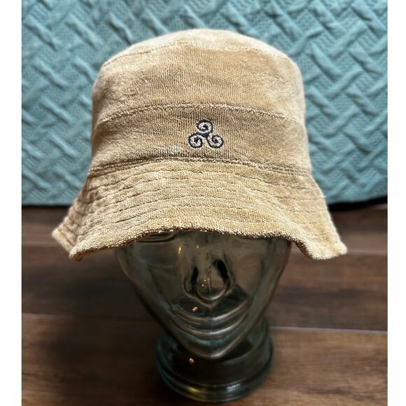 ORIGEN MAN Men's Bucket Hat with Navy/Yellow /Logo pattern Swim Shorts Set - Picture 3 of 10